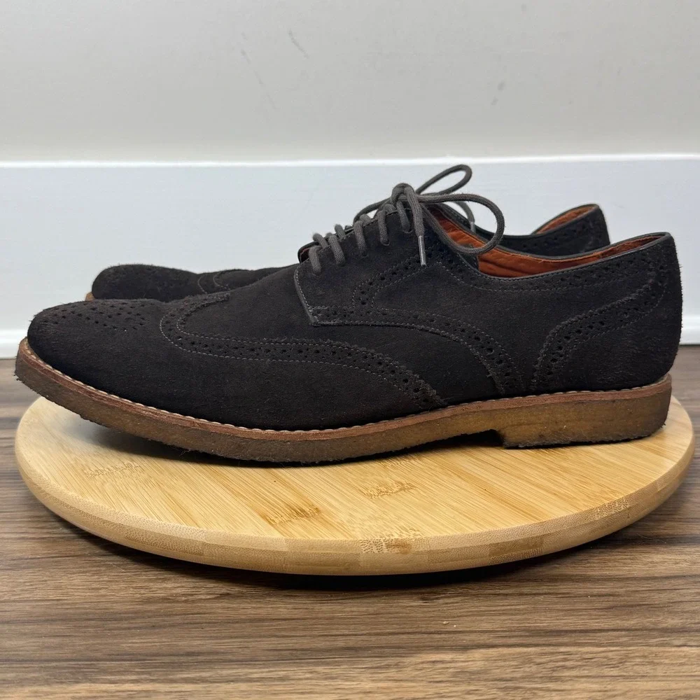 Peter Millar Wingtip Oxford Mens 11.5 Brown Suede Crepe Gum Sole Quiet Luxury